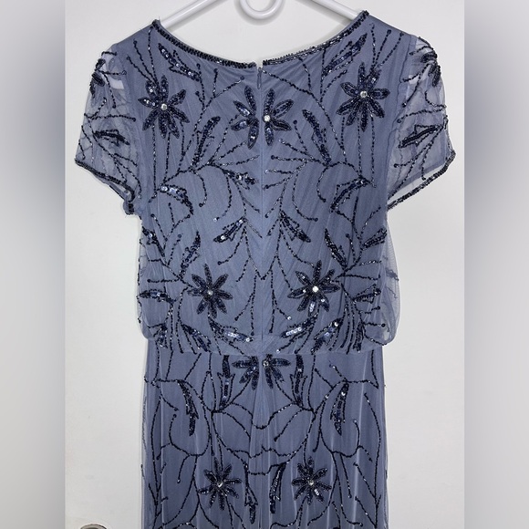 Amelia Couture Elegant Blue Beaded Evening Gown - Picture 10 of 15